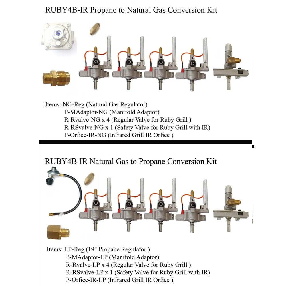 Ruby 36" NG to LP Gas Conversion Kit for Ruby4BIR Grill - R-CKRuby4BIR-LP