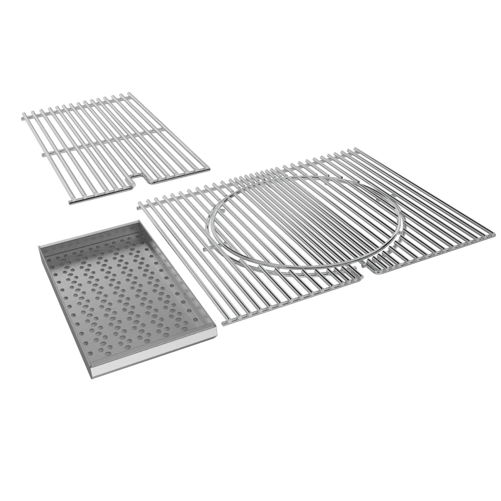 Ruby Cooking Grates with Charcoal and Wood Burning Tray for 30" 3B Grill - Ruby-GR3B-CharcoalTray