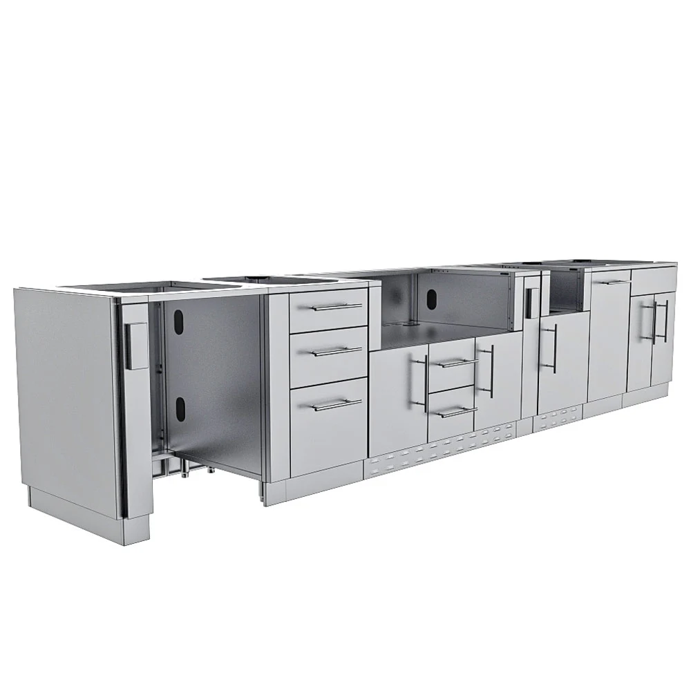 Dallas 164" Outdoor Kitchen Base Cabinet Package - SBP-DALLAS/BASE