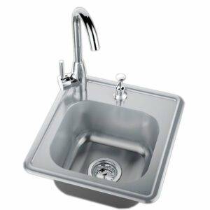 Premier Drop‑In Single Sink with Hot & Cold Faucet – Sunstone A‑SS17