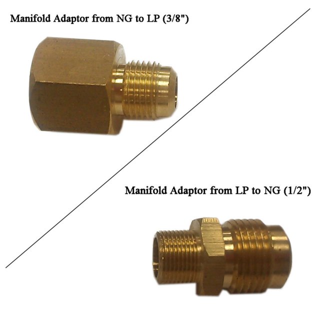 Manifold Adapter from NG to LP (3/8") Flare
