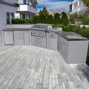 THE BIG-TEXAN 21FT Outdoor Cabinet large Island Package - SCPBIGTEX21