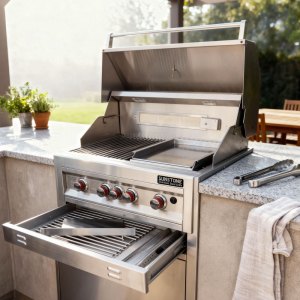 Sunstone® 304 Stainless Steel Insulating Grill Jacket with Drawer – Ultimate Fire-Safe Protection for Built-In Outdoor Kitchens | SUN4BJK